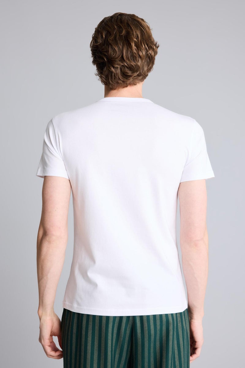 DeFacto White Man Slim Fit Short Sleeve Knitted Tops Casual - Image 4